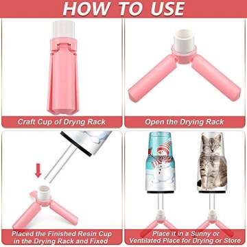 LFSUM Cup Turners for Tumblers Starter kit,Pen Spinner for Epoxy,Cup Spinner for Tumbler with Epoxy and Heat Gun,Epoxy Pen Turner Attachment,Epoxy Resin Tumbler Spinner… (4 Rack+4 Wands)