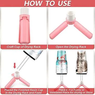 LFSUM Cup Turners for Tumblers Starter kit,Pen Spinner for Epoxy,Cup Spinner for Tumbler with Epoxy and Heat Gun,Epoxy Pen Turner Attachment,Epoxy Resin Tumbler Spinner… (4 Rack+4 Wands)