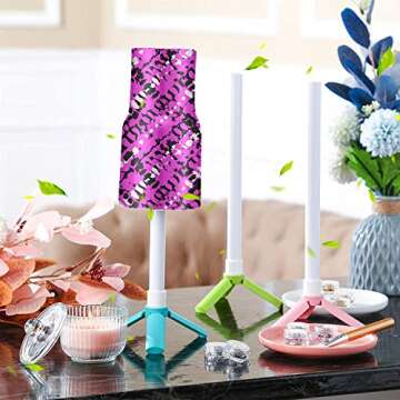 LFSUM Cup Turners for Tumblers Starter kit,Pen Spinner for Epoxy,Cup Spinner for Tumbler with Epoxy and Heat Gun,Epoxy Pen Turner Attachment,Epoxy Resin Tumbler Spinner… (4 Rack+4 Wands)