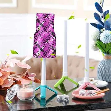 LFSUM Cup Turners for Tumblers Starter kit,Pen Spinner for Epoxy,Cup Spinner for Tumbler with Epoxy and Heat Gun,Epoxy Pen Turner Attachment,Epoxy Resin Tumbler Spinner… (4 Rack+4 Wands)