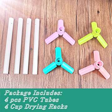 LFSUM Cup Turners for Tumblers Starter kit,Pen Spinner for Epoxy,Cup Spinner for Tumbler with Epoxy and Heat Gun,Epoxy Pen Turner Attachment,Epoxy Resin Tumbler Spinner… (4 Rack+4 Wands)