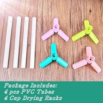 LFSUM Cup Turners for Tumblers Starter kit,Pen Spinner for Epoxy,Cup Spinner for Tumbler with Epoxy and Heat Gun,Epoxy Pen Turner Attachment,Epoxy Resin Tumbler Spinner… (4 Rack+4 Wands)