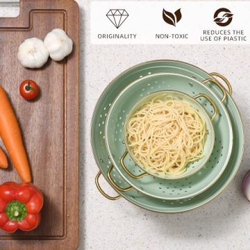 Chic Metal Colander Set - Stylish Kitchen Essential