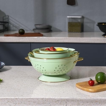 Chic Metal Colander Set - Stylish Kitchen Essential