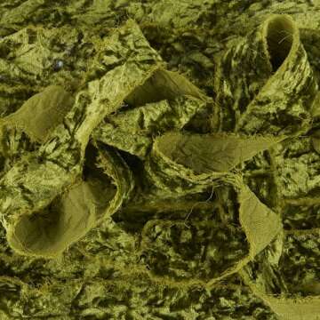 MAYREEL 1 Inch Moss Green Crushed Velvet Ribbon Frayed Edge Hand Torn Fringe for Bridal Bouquets Invitations Vow Books Gift Baskets Hair Bows 6 Yards