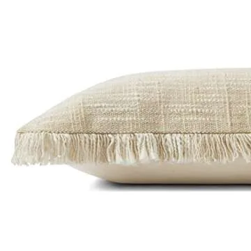 Angela Rose x Loloi Bella Collection PAR0008 Sand / Natural 18'' x 18'' Cover Only Pillow