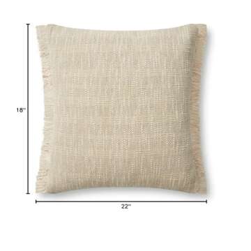 Angela Rose x Loloi Bella Collection PAR0008 Sand / Natural 18'' x 18'' Cover Only Pillow