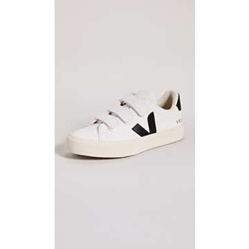 Veja Women's Recife Logo Sneakers, Extra White/Black, 11 Medium US