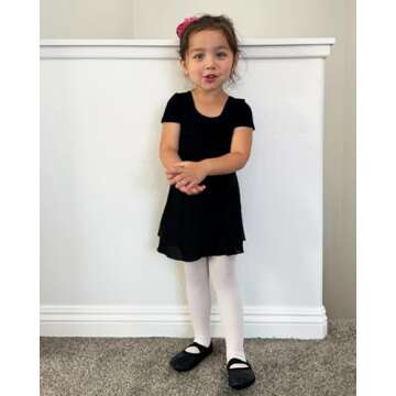 Stelle Ballet Leotards for Girls Black Dance Leotard Gymnastics Ballet Outfits with Bow Back (Toddler/Little/Big Kids) (Black, 6 Years)