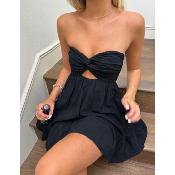 MISSACTIVER Women’s Y2K Twist Front Tube Dress