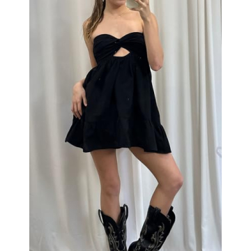 MISSACTIVER Women’s Y2K Twist Front Tube Dress