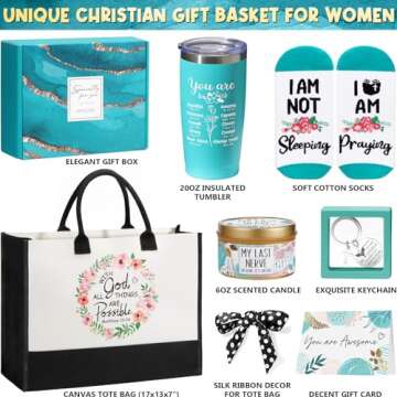 MAYICIVO Christian Gifts for Women - Inspirational Gift Basket with Tote Bag
