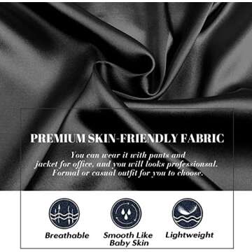 Pausus Women's Silk Shirt Long Sleeve V Neck Blouse