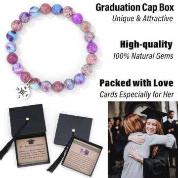 THEMEROL 2025 Graduation Gifts for Her High School College Graduation Gift Class 5th 8th Grade Girl Bracelet Cool Cards Kindergarten Middle School Nursing Senior Personalized Daughter Graduate