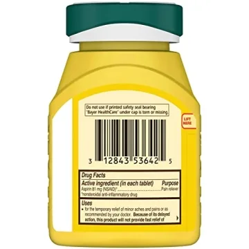 Bayer Aspirin Low Dose 81 mg, Enteric Coated Tablets, Doctor Recommended, Secondary Prevention of Cardiovascular Disease, 300 Safety Coated Tablets