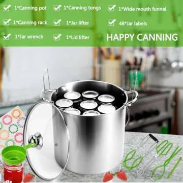Canning Pot Water Bath Canner 20quart Stock Pot, Stainless Steel Canning Supplies Starter Kit Canner...