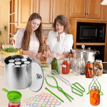 Canning Pot Water Bath Canner 20quart Stock Pot, Stainless Steel Canning Supplies Starter Kit Canner Tools Beginners Canning Kits Accessories with Rack, Tongs, Jar Lifter, Full Canning Set
