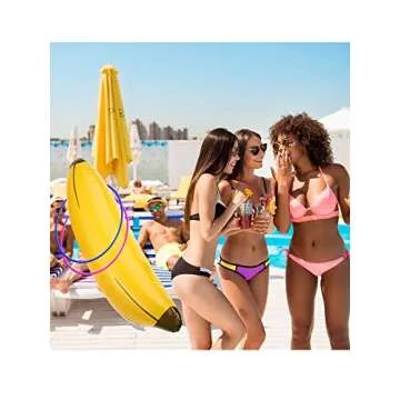 Inflatable Banana Ring Toss Game for Bachelorette Parties and Pool Fun