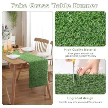 Artificial Grass Table Runners-13 x 48 Inches Faux Grass Table Runner for Golf Themed Party,Synthetic Turf Table Runner for Wedding Party, Birthday, Banquet, Baby Shower, Home Decor