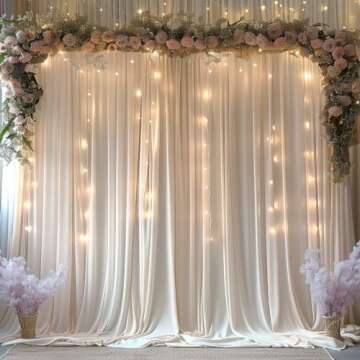 Stunning 10x10ft Ivory Backdrop Curtains - Perfect for Celebrations