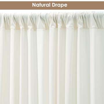10x10ft Ivory Backdrop Curtains for Weddings and Events