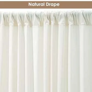 10x10ft Ivory Backdrop Curtains for Weddings and Events