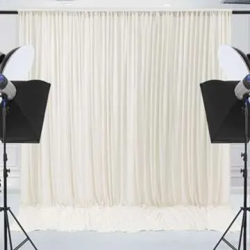 10x10ft Ivory Backdrop Curtains for Weddings and Events