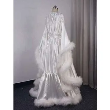Glamorous Old Hollywood Feather Robe for Brides