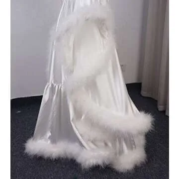 Glamorous Old Hollywood Feather Robe for Brides