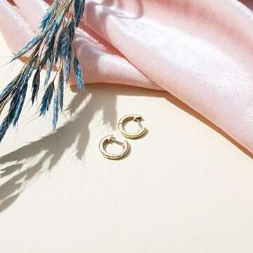 PAVOI 14K Gold Plated Cuff Earrings Huggie Stud | Small Hoop Earrings for Women (Pack WY, Gold Plated)