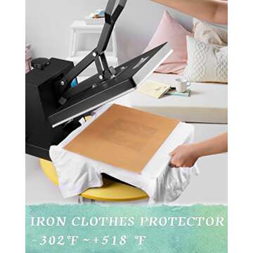 Gwybkq Teflon Sheet for Heat Press Mats 3 Pack 12’’x16’’ Non Stick Heat Transfer Paper Heat Resistant Craft Mat