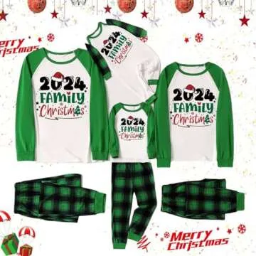 Pijamas navideñas, Christmas Pajamas Matching Family Couples Pjs Sets Plus Size Holiday Outfits Cotton Satin Silk Pijamas Navideñas Familiares 2024 Thanksgiving Festival Red Black Plaid Pants