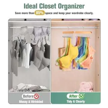 Fitnice 2 Pack Bra Hanger Belt Hanger for Closet with 20 Metal Hooks Tank Top Hanger Space Saving Ti...