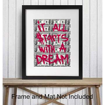 Office Wall Art, Home Decor - Motivational 8x10 Poster Print in Graffiti, Street Art, Mural Style - ...