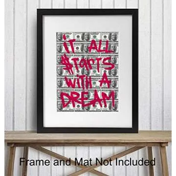 Office Wall Art, Home Decor - Motivational 8x10 Poster Print in Graffiti, Street Art, Mural Style - ...