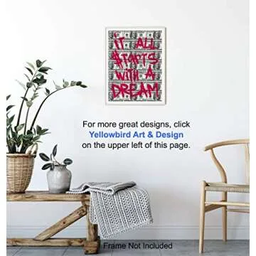 Office Wall Art, Home Decor - Motivational 8x10 Poster Print in Graffiti, Street Art, Mural Style - Unique Room Decorations and Gift for Entrepreneur - Unframed Photo