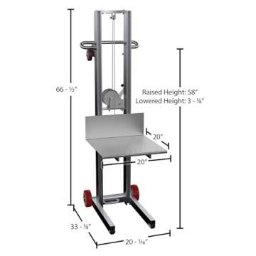 Vestil ALLW-2020-FW Aluminum Lite Load Lift Winch for Heavy Loads