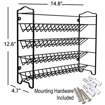 SWOMMOLY 32-Jar Spice Rack Organizer with Labels Black