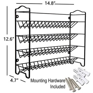 SWOMMOLY 32-Jar Spice Rack Organizer with Labels Black