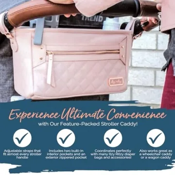 Itzy Ritzy Stroller Caddy with Adjustable Straps in Blush