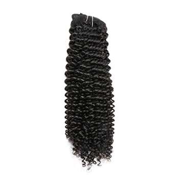 14" 7PCS 120g Kinky Curly Hair Clip In Hair Extensions Human Hair Double Weft Brazilian Virgin Hair Full Head Clip In Remy Human Hair Extensions for Africa America Black Women