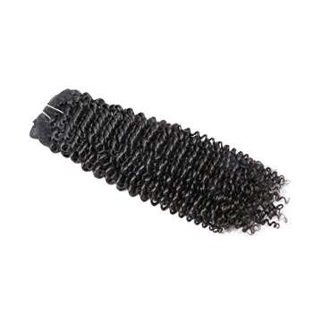 14" 7PCS 120g Kinky Curly Hair Clip In Hair Extensions Human Hair Double Weft Brazilian Virgin Hair Full Head Clip In Remy Human Hair Extensions for Africa America Black Women