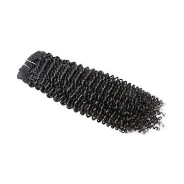 14" 7PCS 120g Kinky Curly Hair Clip In Hair Extensions Human Hair Double Weft Brazilian Virgin Hair Full Head Clip In Remy Human Hair Extensions for Africa America Black Women