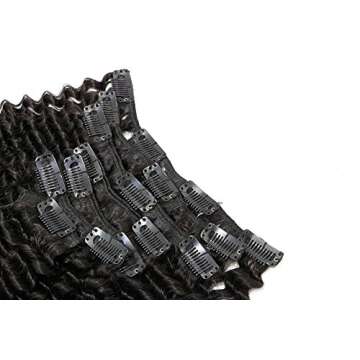 14" 7PCS 120g Kinky Curly Hair Clip In Hair Extensions Human Hair Double Weft Brazilian Virgin Hair Full Head Clip In Remy Human Hair Extensions for Africa America Black Women