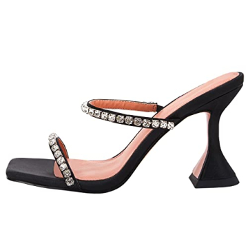 VETASTE Women's Square Toe Heeled Sandals for Weddings Parties