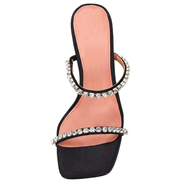 VETASTE Women's Square Toe Heeled Sandals for Weddings Parties