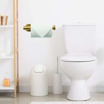 Self Adhesive Toilet Paper Holder, 304 Stainless Steel Wall Mounted Toilet Paper Holder, Adhesive Mo...