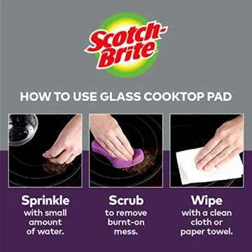 Scotch-Brite Glass Cooktop Pads, Great for Glass Stovetops, Chemical-Free, 2 Cleaning Pads