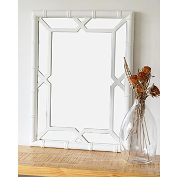 SORBARIA Bamboo-Look Window Pane Mirror 31x23 for Any Room