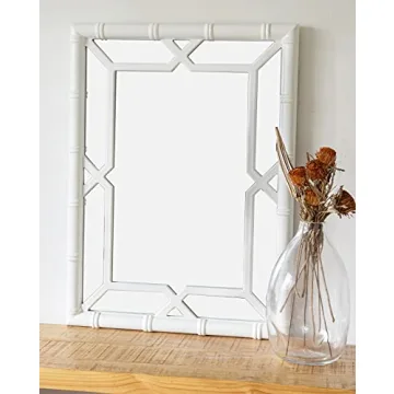 SORBARIA Bamboo-Look Window Pane Mirror 31x23 for Any Room